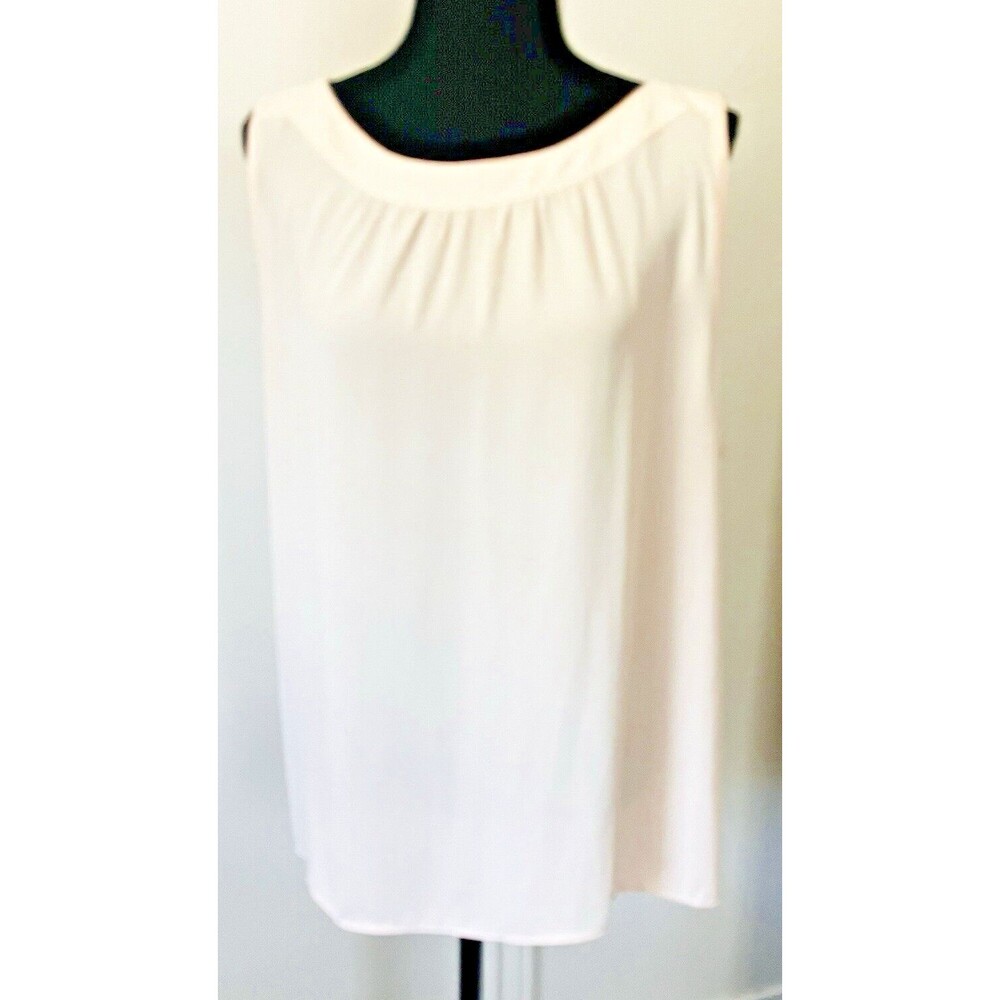 LOFT Cami Top Blouse Soft Pink Sleeveless Boat Neckline‎ Sz XL